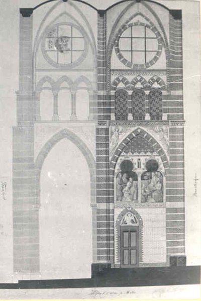 Ontwerp voor het interieur van de Sint-Martinuskerk in Sneek door Pierre Cuypers